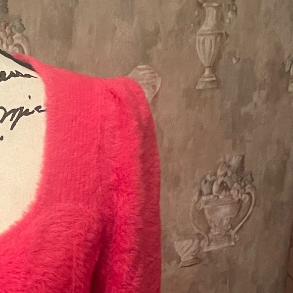 FREE PEOPLE MEDIUM MOONBEAM PINK PUFFED SLEEVE SWEATER MEDIUM - Picture 9 of 9